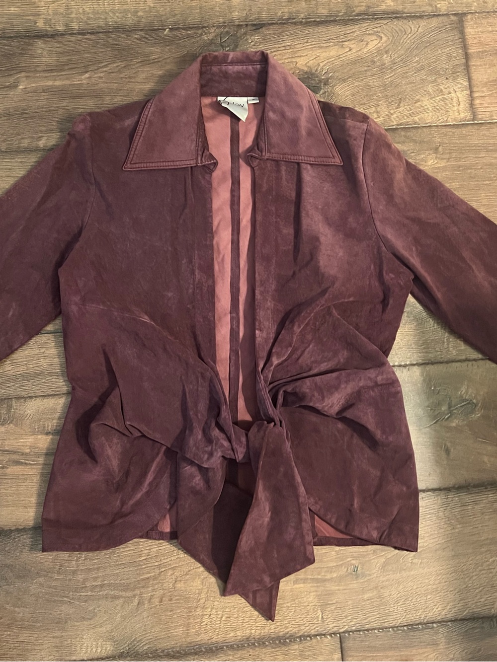 Finley “Sylvia” burgundy suede jacket size medium